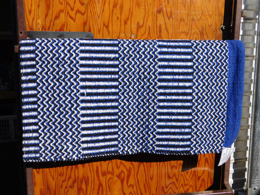 AMH Blanket Blue/Black/White Acrylic