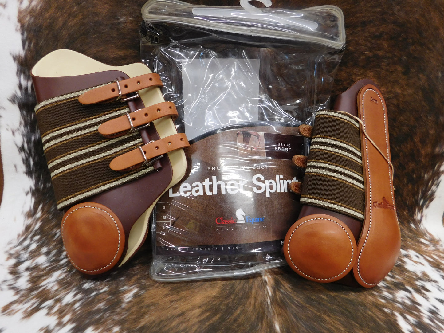 Class Equine Leather Splint Boots Front (Large)