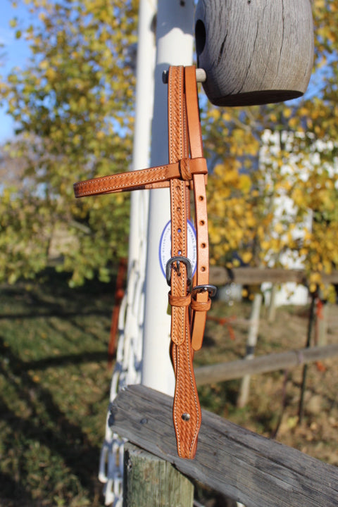 CST Pony Browband Headstall Basket Stamped