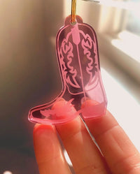 Pink Cowboy Boot Key Chain