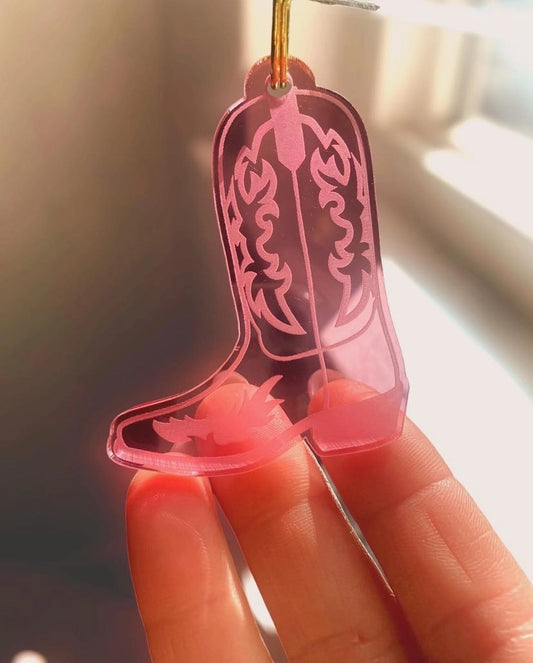 Pink Cowboy Boot Key Chain