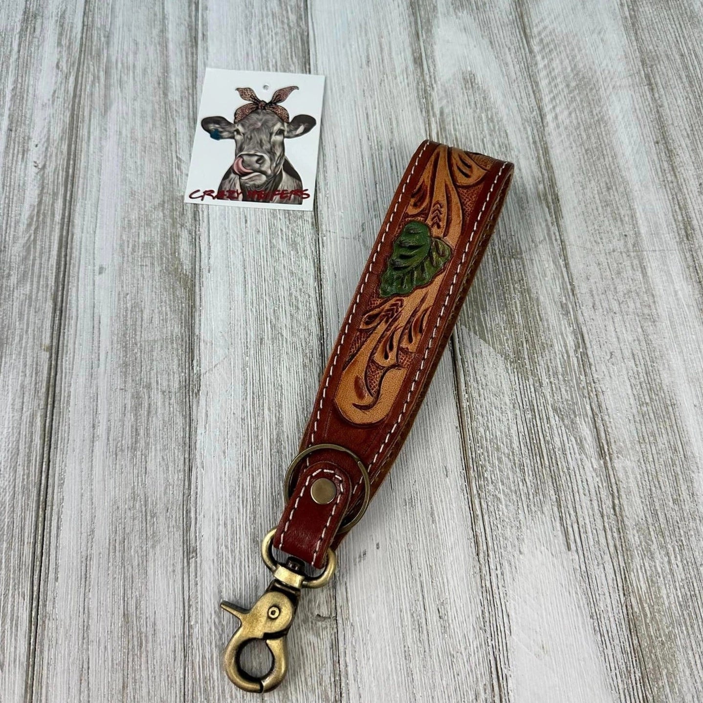 Tooled Wristlet Keychain